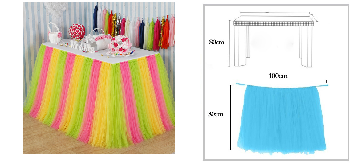 CANDLY FLOSS Colour TUTU Table Skirt (1 METRE)
